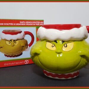 NEW RARE Department 56 Figural Grinch Mug 23 OZ Stoneware